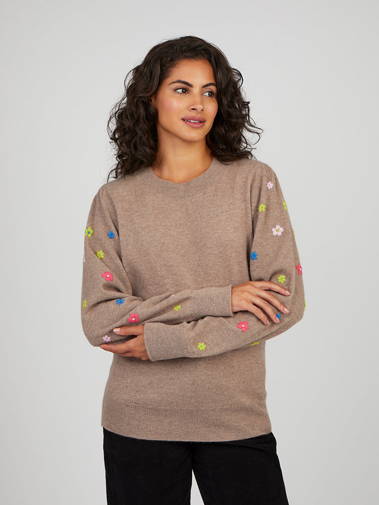 Quinn Natural Brown Cashmere Jumper – Cocoa Cashmere London