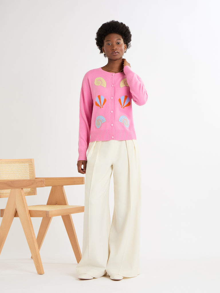 Nelly Millennial Pink Cashmere Cardigan – Cocoa Cashmere London
