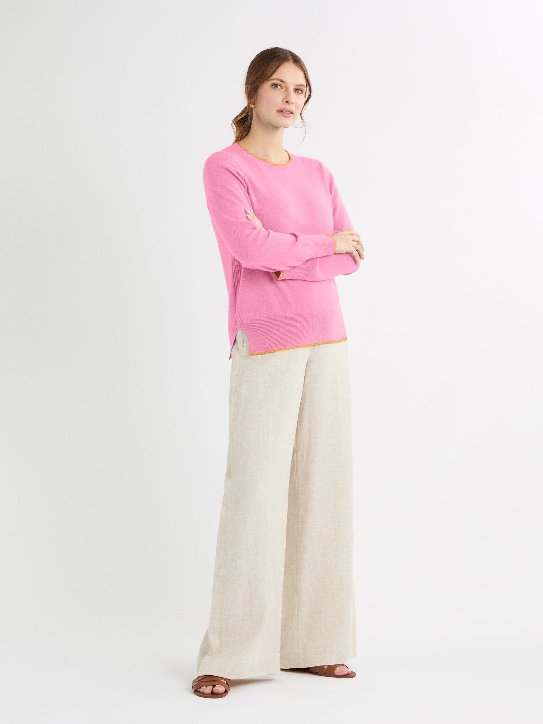 Lou Millennial Pink Cashmere Jumper โ Cocoa Cashmere London