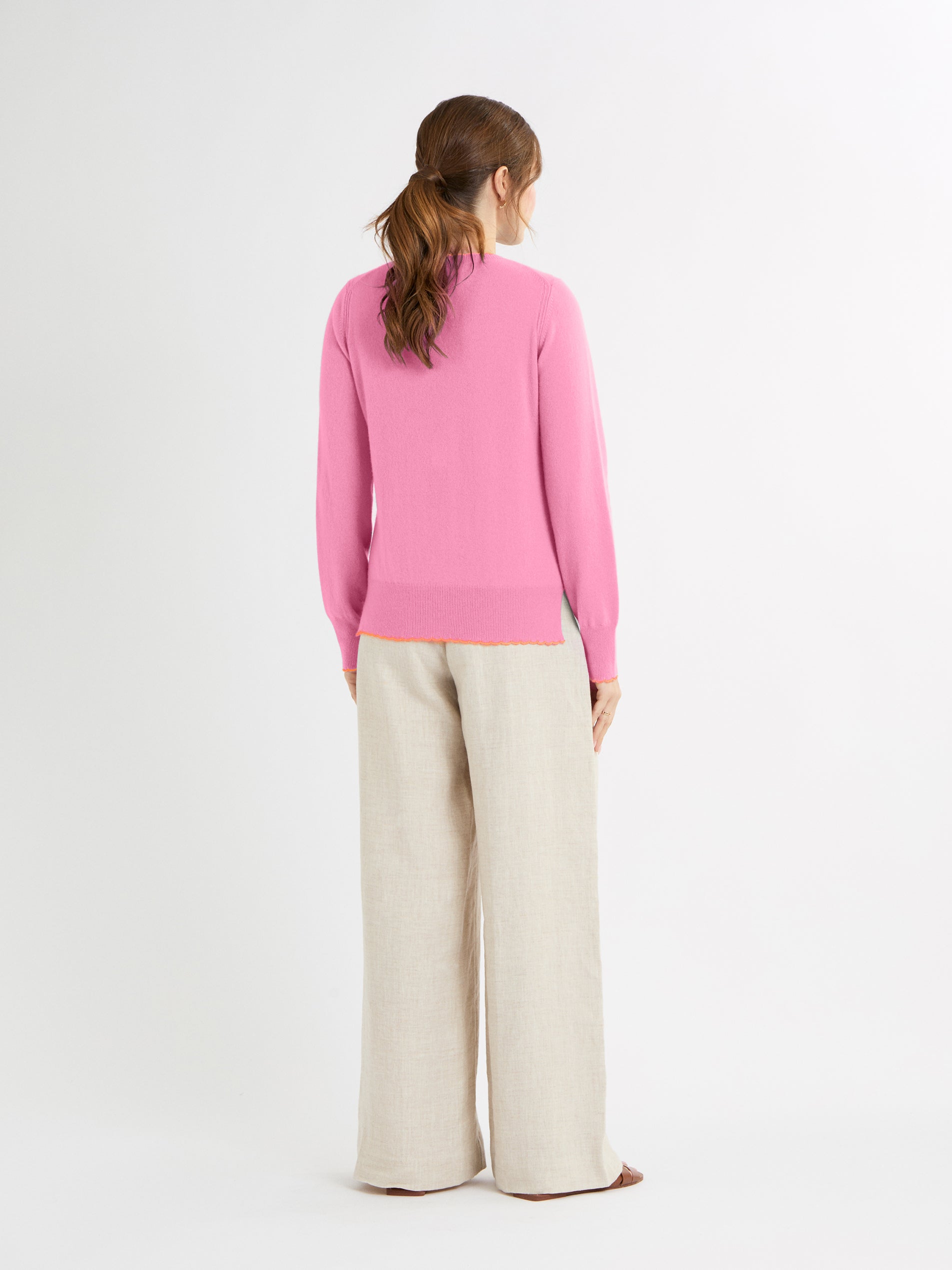 Lou Millennial Pink Cashmere Jumper โ Cocoa Cashmere London