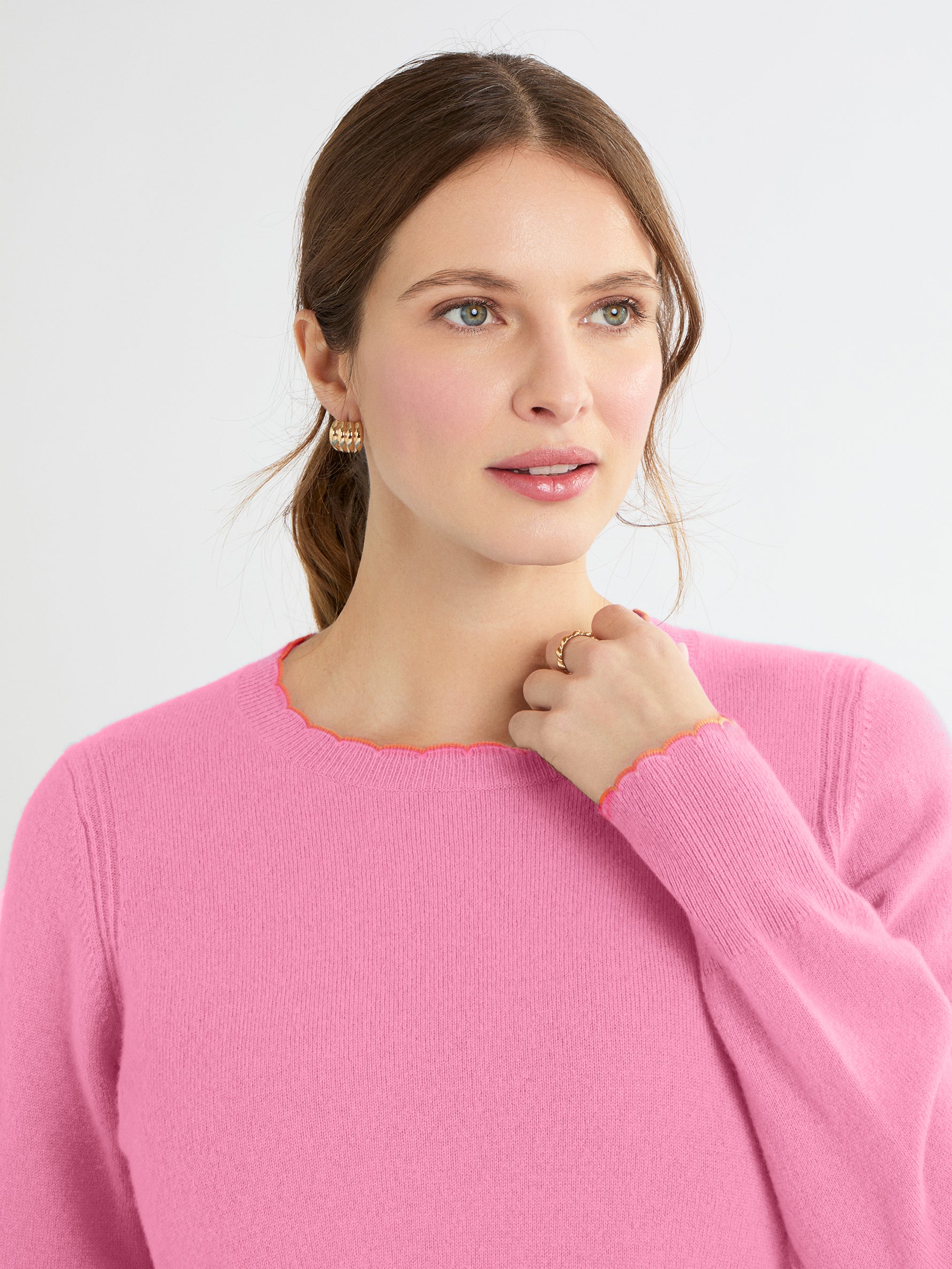 Lou Millennial Pink Cashmere Jumper โ Cocoa Cashmere London