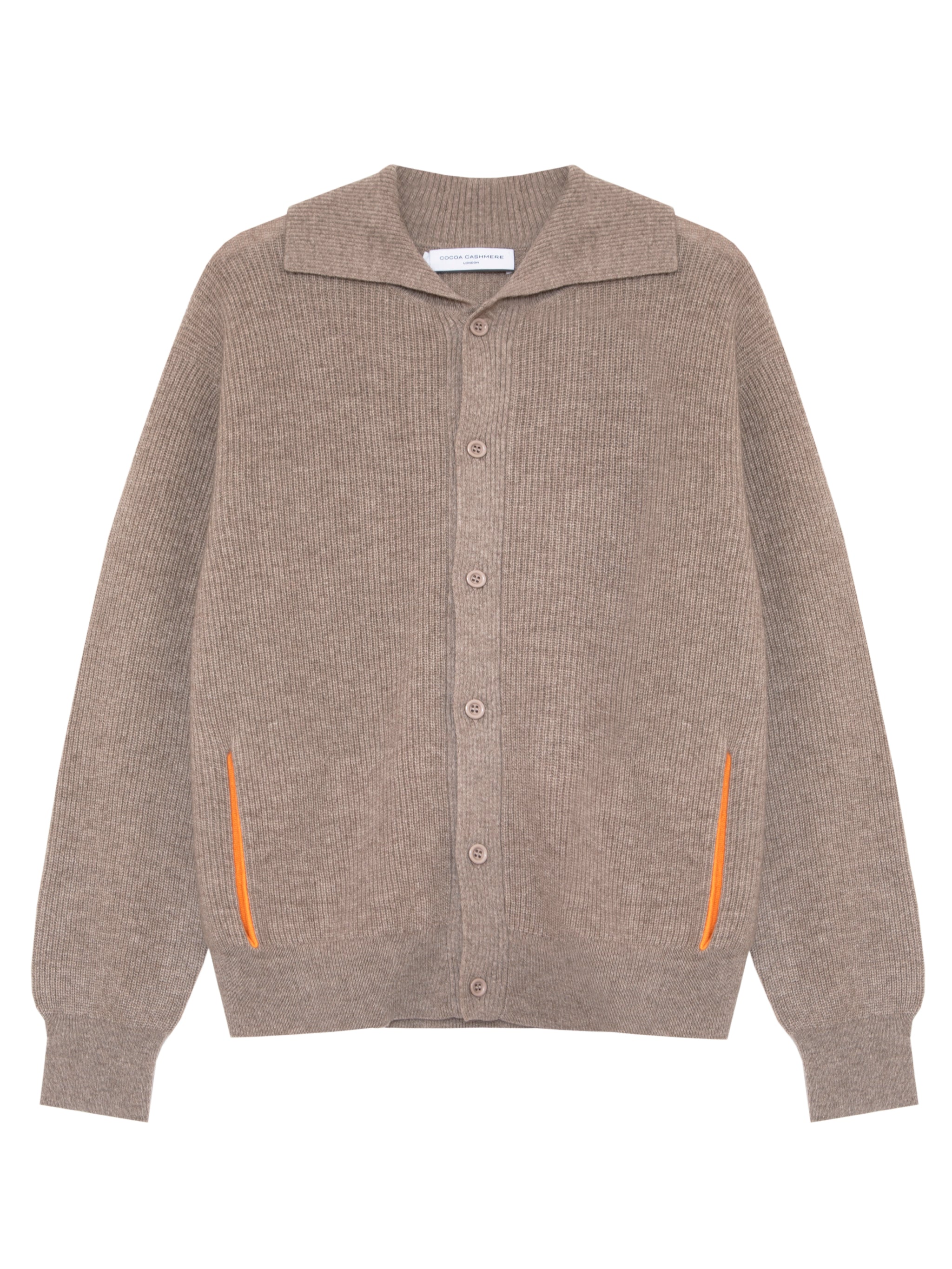 Oliver Natural Brown Cashmere Cardigan – Cocoa Cashmere London